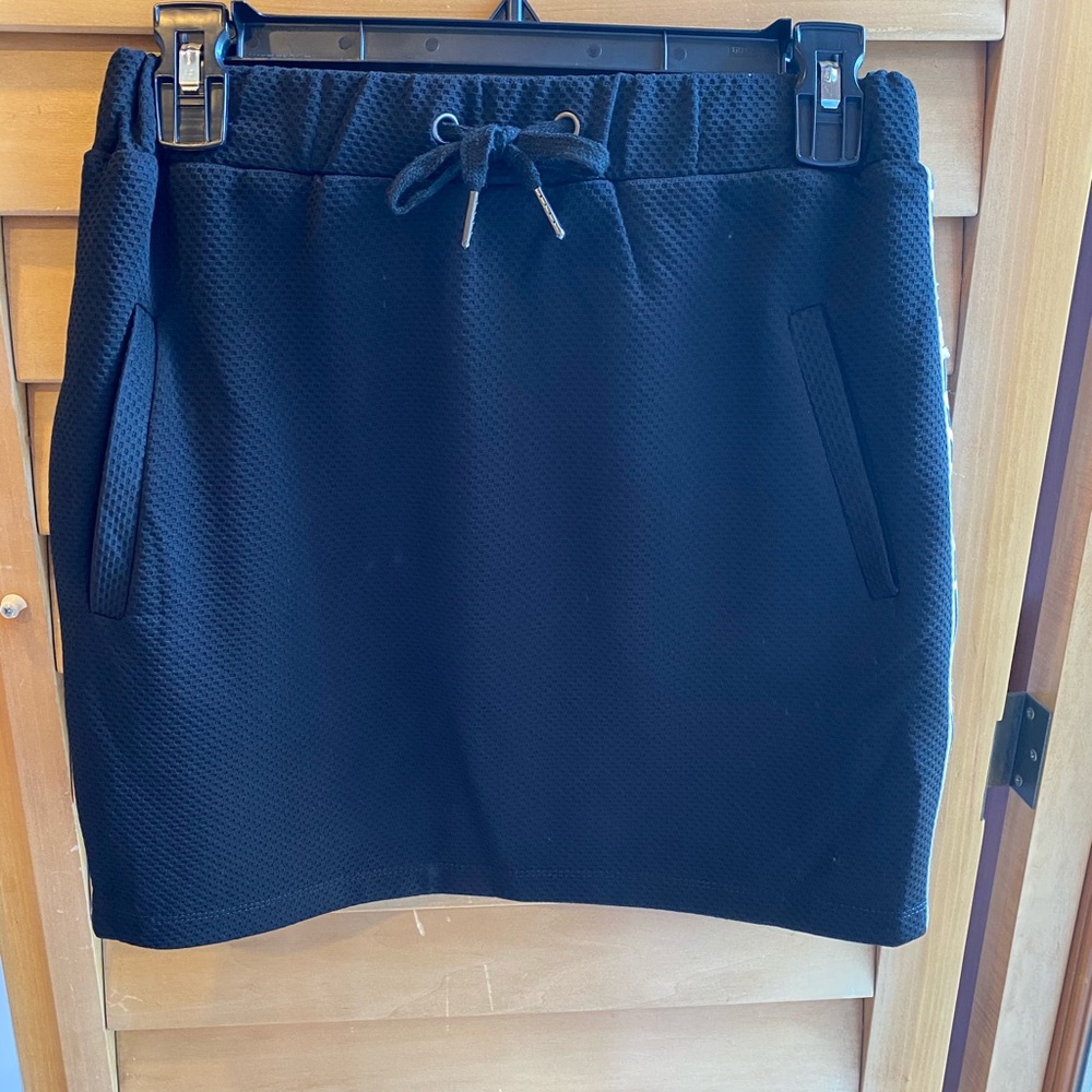 LF Black Mini Skirt with Logo Strip on the Side